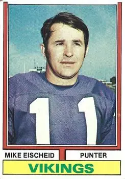 1974 Topps #163 - Mike Eischeid - Minnesota Vikings