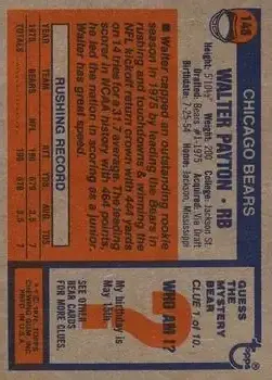 1976 Topps #148 - Walter Payton - Chicago Bears