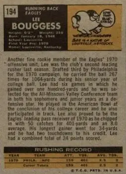 1971 Topps #194 - Lee Bouggess - Philadelphia Eagles
