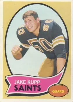 1970 Topps #196 - Jake Kupp - New Orleans Saints
