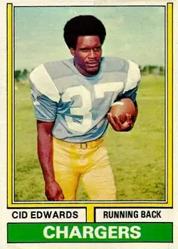 1974 Topps #176 - Cid Edwards - San Diego Chargers - Front