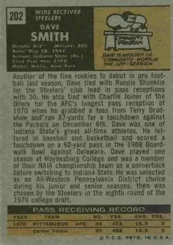 1971 Topps #202 - Dave Smith - Pittsburgh Steelers