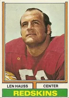1974 Topps #182 - Len Hauss - Washington Redskins 1974 Topps #182 - Len Hauss - Washington Redskins