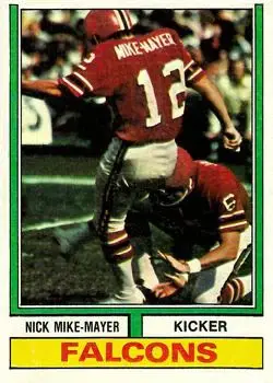 1974 Topps #186 - Nick Mike-Mayer - Atlanta Falcons