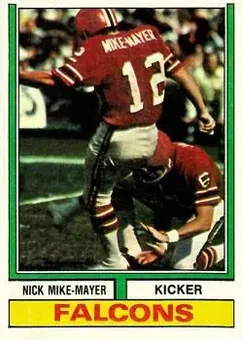 1974 Topps #186 - Nick Mike-Mayer - Atlanta Falcons