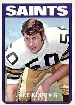 1972 Topps #164 - Jake Kupp - New Orleans Saints - Front