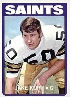 1972 Topps #164 - Jake Kupp - New Orleans Saints