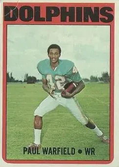 1972 Topps #167 - Paul Warfield - Miami Dolphins