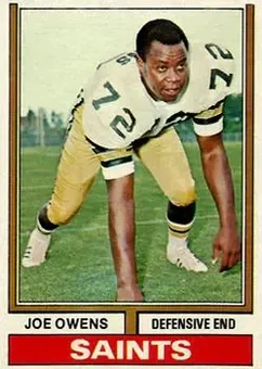 1974 Topps #191 - Joe Owens - New Orleans Saints
