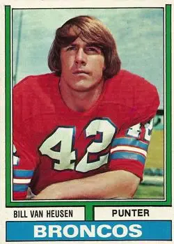 1974 Topps #192 - Bill Van Heusen - Denver Broncos - Front