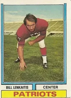 1974 Topps #196 - Bill Lenkaitis - New England Patriots