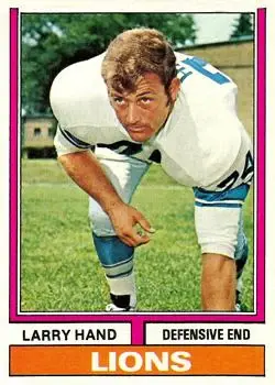 1974 Topps #198 - Larry Hand - Detroit Lions