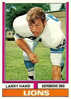 1974 Topps #198 - Larry Hand - Detroit Lions