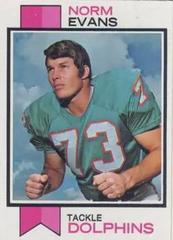1973 Topps #188 - Norman Evans - Miami Dolphins - Front