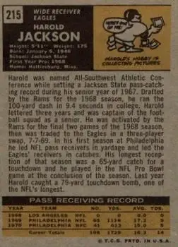 1971 Topps #215 - Harold Jackson - Philadelphia Eagles