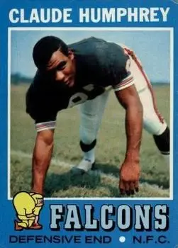 1971 Topps #218 - Claude Humphrey - Atlanta Falcons - Front