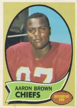 1970 Topps #202 - Aaron Brown - Kansas City Chiefs - Front