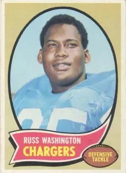 1970 Topps #206 - Russ Washington - San Diego Chargers - Front 1970 Topps #206 - Russ Washington - San Diego Chargers - Front
