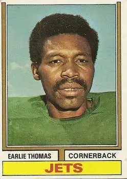1974 Topps #201 - Earlie Thomas - New York Jets - Front