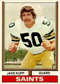 1974 Topps #204 - Jake Kupp - New Orleans Saints - Front