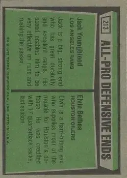 1975 Topps #213 - Card #213 - Back