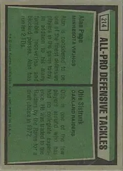 1975 Topps #214 - Card #214 - Back