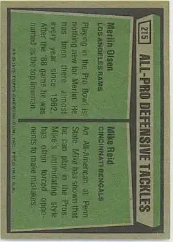 1975 Topps #215 - Card #215 - Back 1975 Topps #215 - Card #215 - Back