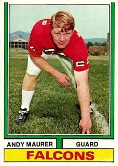1974 Topps #212 - Andy Maurer - Atlanta Falcons