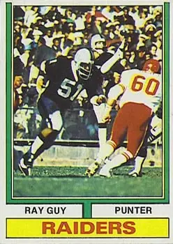 1974 Topps #219 - Ray Guy - Oakland Raiders
