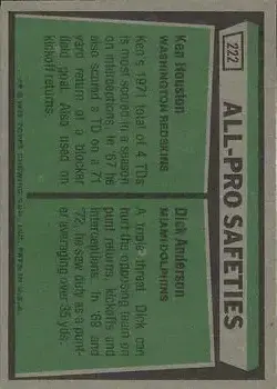 1975 Topps #222 - Card #222 - Back