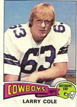 1975 Topps #229 - Larry Cole - Dallas Cowboys - Front