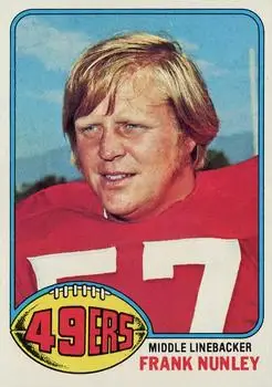 1976 Topps #182 - Frank Nunley - San Francisco 49ers - Front