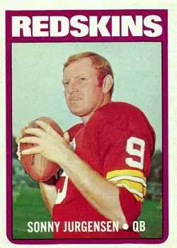 1972 Topps #195 - Sonny Jurgensen - Washington Redskins - Front