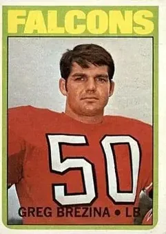 1972 Topps #196 - Greg Brezina - Atlanta Falcons