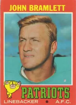 1971 Topps #223 - John Bramlett - New England Patriots - Front