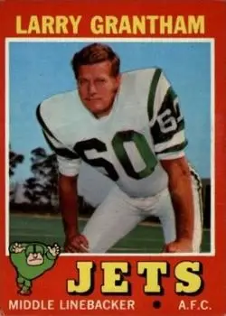 1971 Topps #228 - Larry Grantham - New York Jets - Front