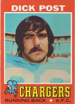 1971 Topps #229 - Dick Post - San Diego Chargers - Front