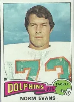 1975 Topps #234 - Norman Evans - Miami Dolphins