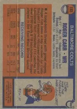1976 Topps #193 - Roger Carr - Baltimore Colts - Back