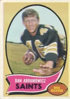 1970 Topps #215 - Dan Abramowicz - New Orleans Saints 1970 Topps #215 - Dan Abramowicz - New Orleans Saints