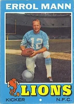 1971 Topps #247 - Errol Mann - Detroit Lions