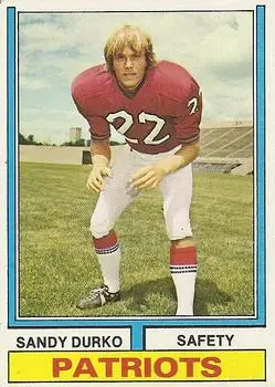 1974 Topps #247 - Sandy Durko - New England Patriots - Front