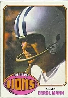 1976 Topps #227 - Errol Mann - Detroit Lions