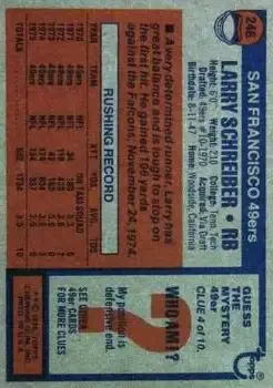 1976 Topps #246 - Larry Schreiber - San Francisco 49ers - Back