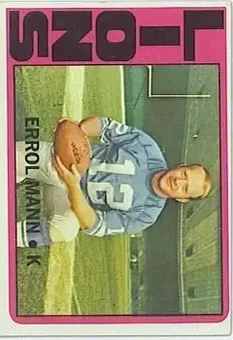 1972 Topps #222 - Errol Mann - Detroit Lions