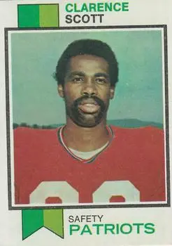 1973 Topps #221 - Clarence Scott - New England Patriots - Front