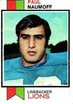 1973 Topps #222 - Paul Naumoff - Detroit Lions - Front 1973 Topps #222 - Paul Naumoff - Detroit Lions - Front