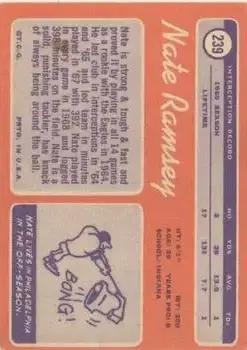 1970 Topps #239 - Nate Ramsey - Philadelphia Eagles 1970 Topps #239 - Nate Ramsey - Philadelphia Eagles