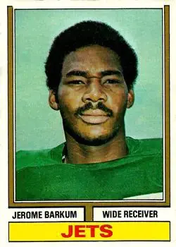 1974 Topps #253 - Jerome Barkum - New York Jets