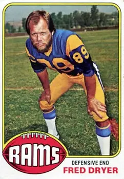 1976 Topps #252 - Fred Dryer - Los Angeles Rams - Front